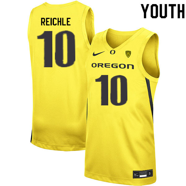 Youth #10 Gabe Reichle Oregon Ducks College Basketball Jerseys Sale-Yellow